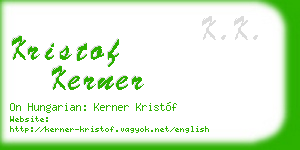 kristof kerner business card
